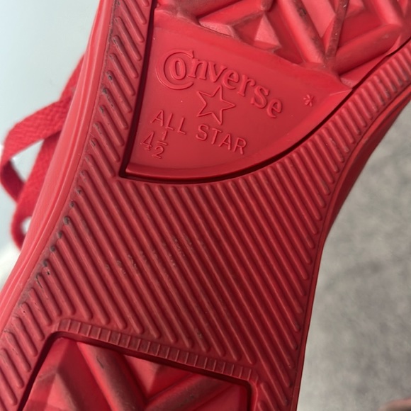 All red leather high top converse VERY RARE - Picture 3 of 5